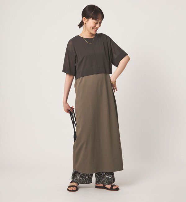 UNITED ARROWS green label relaxing「チュール プルオーバー&times;ノースリーブ ワンピース セット 吸水速乾」|ワンピース|