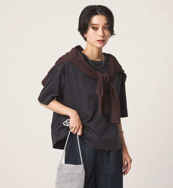 UNITED ARROWS green label relaxing「クロップド ポンチ Tシャツ 2」|Tシャツ・カットソー|DK.GRAY