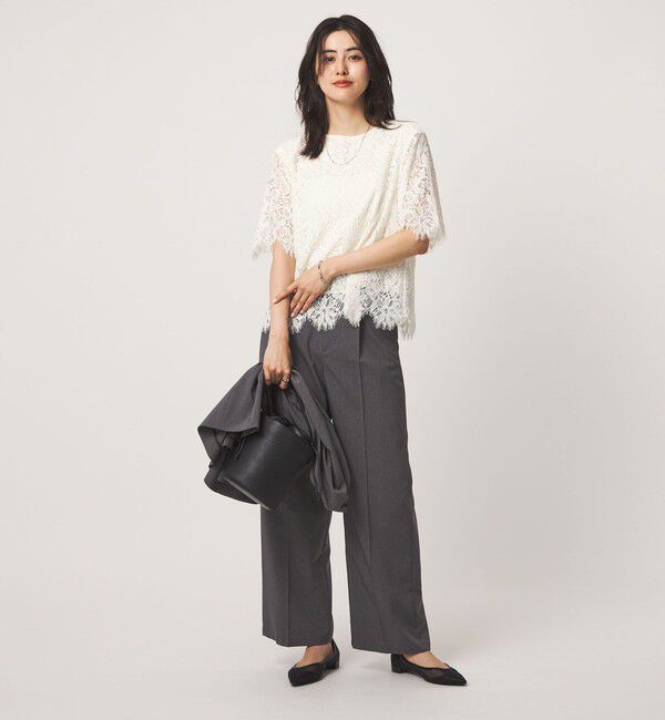 UNITED ARROWS green label relaxing「レース 5分袖 ブラウス」|シャツ・ブラウス|
