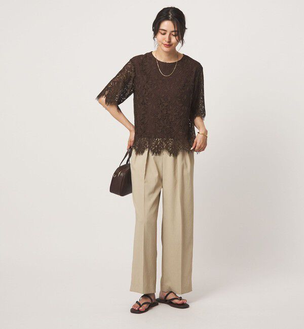 UNITED ARROWS green label relaxing「レース 5分袖 ブラウス」|シャツ・ブラウス|