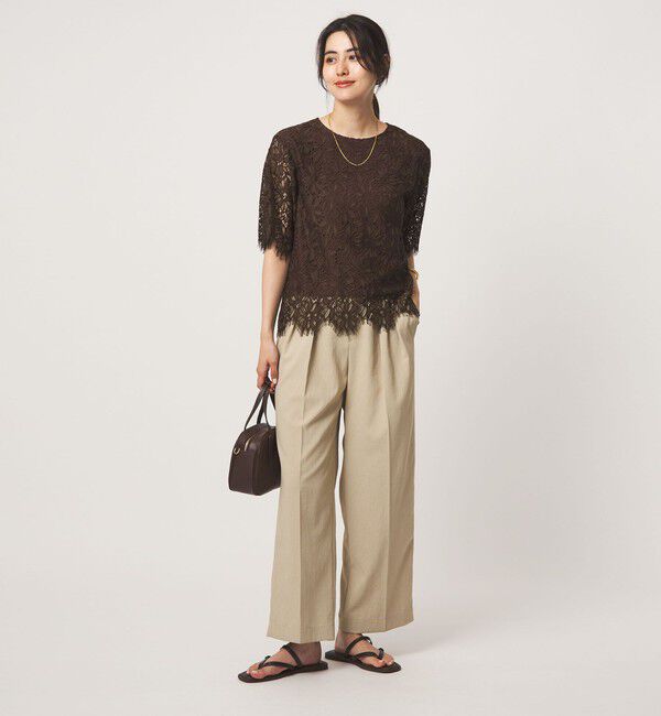 UNITED ARROWS green label relaxing「レース 5分袖 ブラウス」|シャツ・ブラウス|