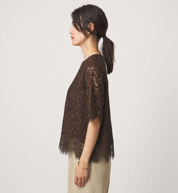UNITED ARROWS green label relaxing「レース 5分袖 ブラウス」|シャツ・ブラウス|