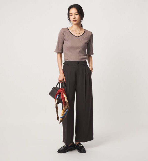 UNITED ARROWS green label relaxing「ブライトリブ 2WAY 5分袖 プルオーバー カットソー」|Tシャツ・カットソー|