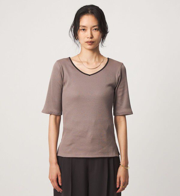 UNITED ARROWS green label relaxing「ブライトリブ 2WAY 5分袖 プルオーバー カットソー」|Tシャツ・カットソー|