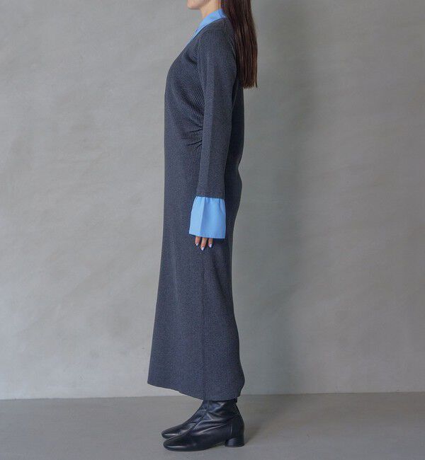EMMEL REFINES「＜EMMEL REFINES＞EM エリツキ リブニット ワンピース」|ワンピース|
