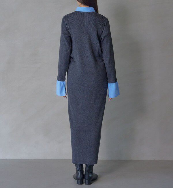 EMMEL REFINES「＜EMMEL REFINES＞EM エリツキ リブニット ワンピース」|ワンピース|