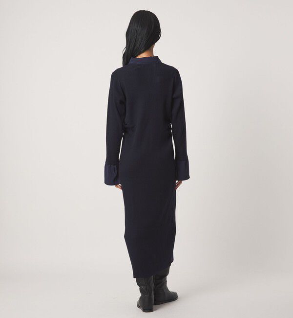 EMMEL REFINES「＜EMMEL REFINES＞EM エリツキ リブニット ワンピース」|ワンピース|