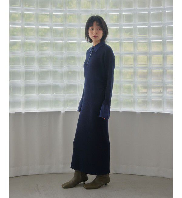 EMMEL REFINES「＜EMMEL REFINES＞EM エリツキ リブニット ワンピース」|ワンピース|