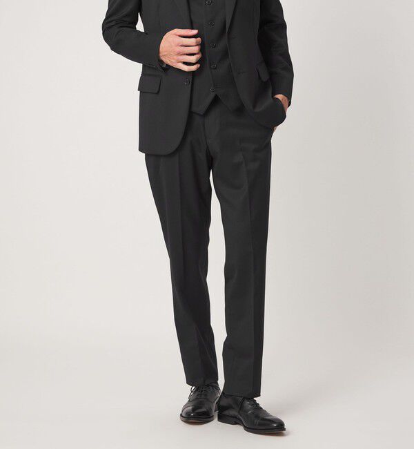 UNITED ARROWS green label relaxing「A+ TWPU サージ スリム アジャスター NP スラックス セットアップパンツ -ストレッチ-」|スラックス|BLACK
