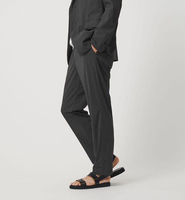 BEAUTY&YOUTH UNITED ARROWS「CORDURA ドビー 1プリーツ テーパード パンツ NO.4 撥水 ストレッチ ウォッシャブル セットアップ対応」|チノ|DK.GRAY