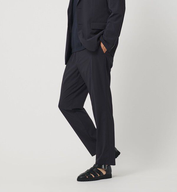 BEAUTY&YOUTH UNITED ARROWS「CORDURA ドビー 1プリーツ テーパード パンツ NO.4 撥水 ストレッチ ウォッシャブル セットアップ対応」|チノ|
