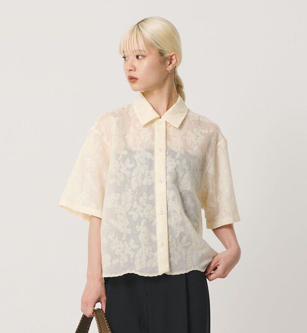 BEAUTY&YOUTH UNITED ARROWS「セルロースポリエステル クロスステッチ シャツ ウォッシャブル」|シャツ・ブラウス|OFF WHITE
