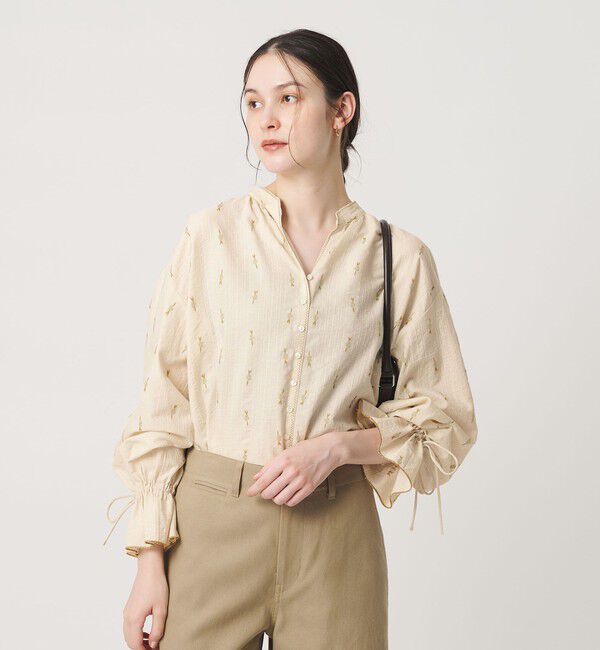 BEAUTY&YOUTH UNITED ARROWS「コットン ジャガード ペザントシャツ ウォッシャブル」|シャツ・ブラウス|OFF WHITE