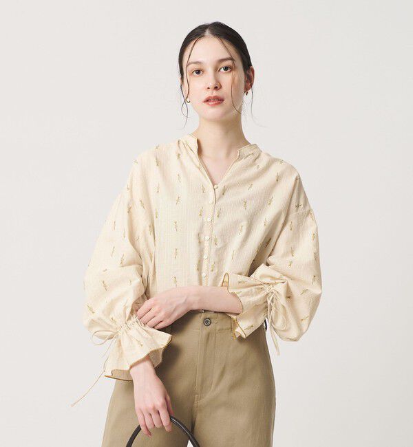 BEAUTY&YOUTH UNITED ARROWS「コットン ジャガード ペザントシャツ ウォッシャブル」|シャツ・ブラウス|