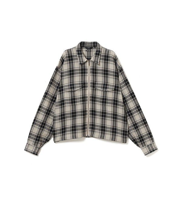 BEAMS「メッシュ ジップシャツ」|シャツ・ブラウス|NATURAL