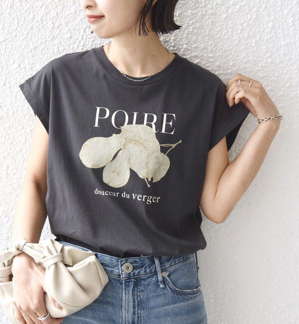 SHIPS for women「【WEB限定】オーガニック コットン フルーツ TEE」|Tシャツ・カットソー|チャコールグレー