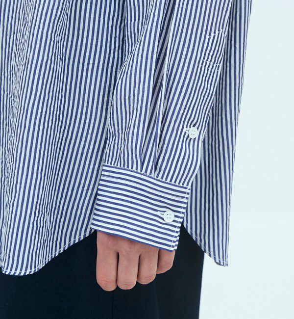 GALERIE VIE「クランプルブロード バンドカラーシャツ」|シャツ・ブラウス|