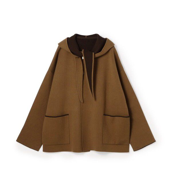 GALERIE VIE「【WEB先行予約】ダブルフェイスニット リバーシブルショートコート」|その他|46 ブラウン系