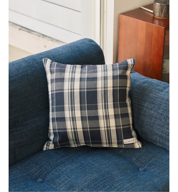 ACME「CHECK CUSHION COVER NV　クッションカバー45cm」|クッション・クッションカバー|ネイビー