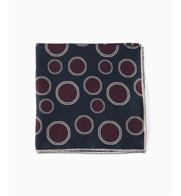 EDIFICE「FRANCO BASSI (フランコ バッシ) Pocket Square Dots Chief」|バンダナ・スカーフ|ボルドー