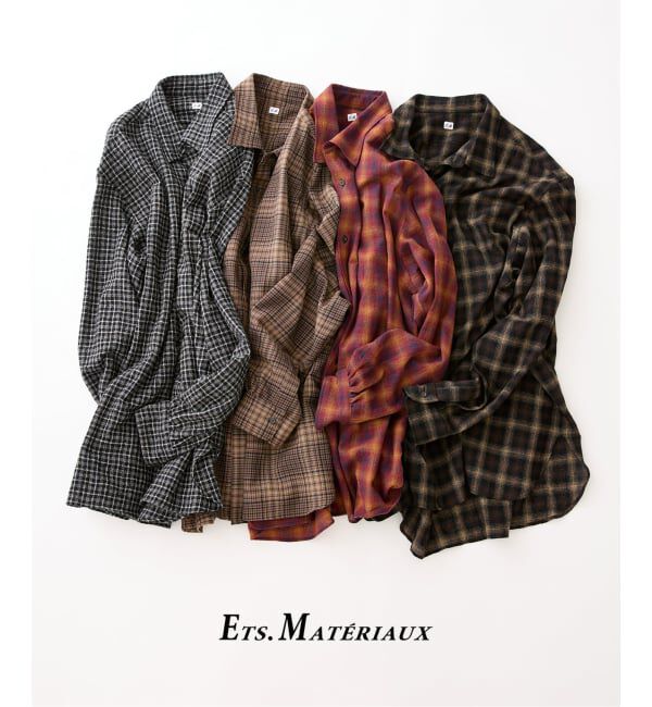 EDIFICE「ETS.MATERIAUX(マテリオ) チェック フレンチ ワーク シャツ」|シャツ・ブラウス|