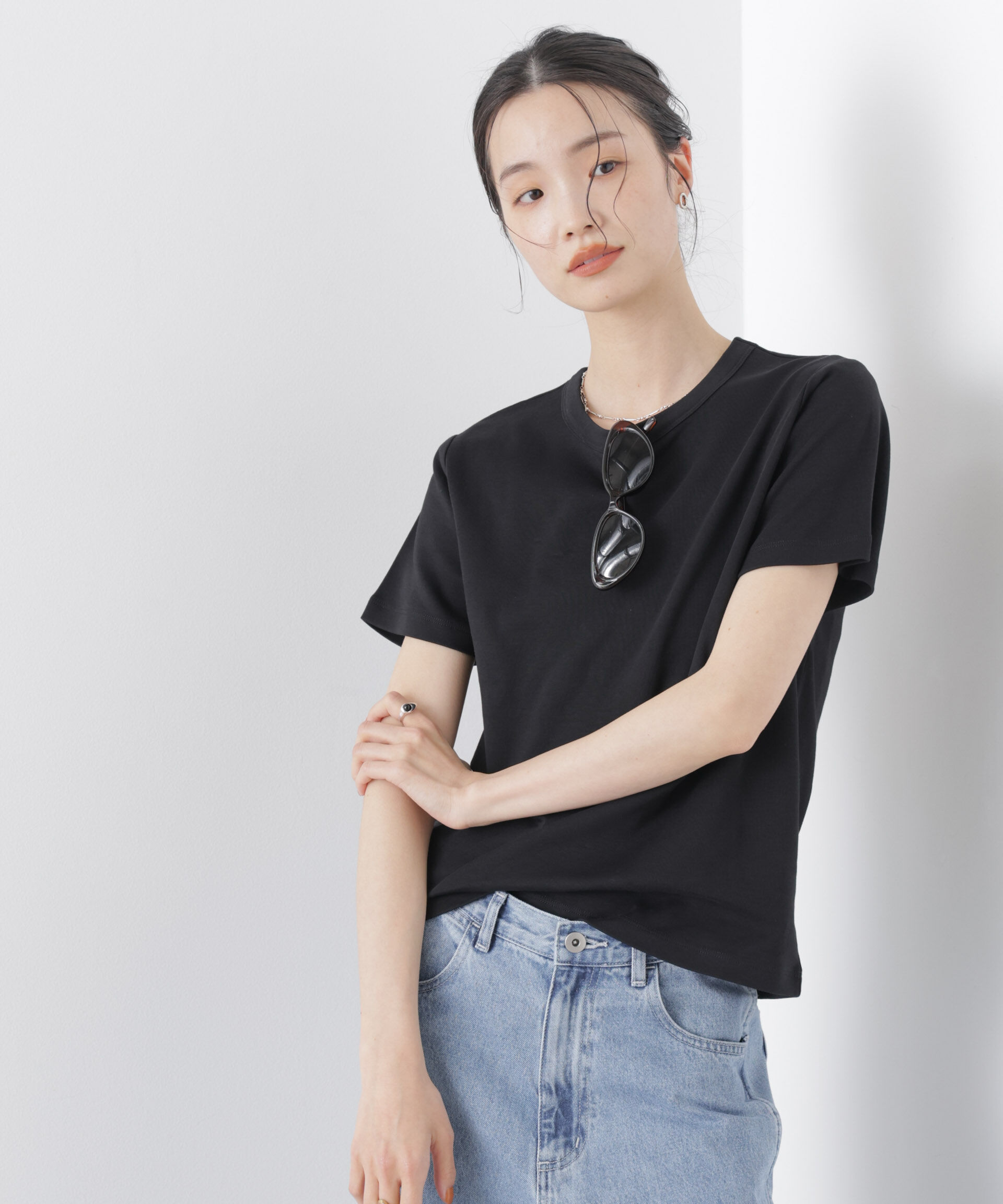 nano･universe「Repur加工 スムースシルケットクルーネックTシャツ」|Tシャツ・カットソー|