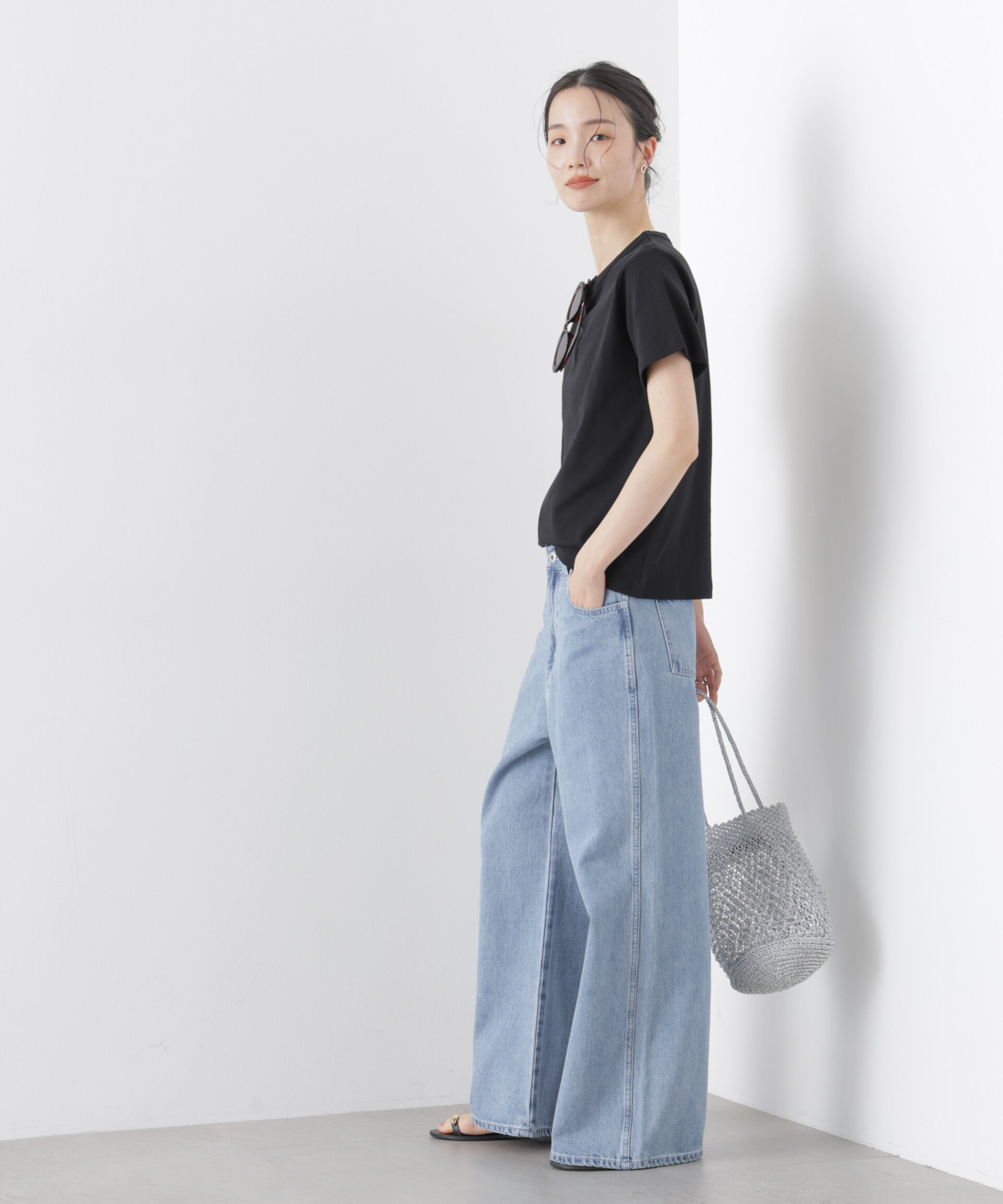 nano･universe「Repur加工 スムースシルケットクルーネックTシャツ」|Tシャツ・カットソー|