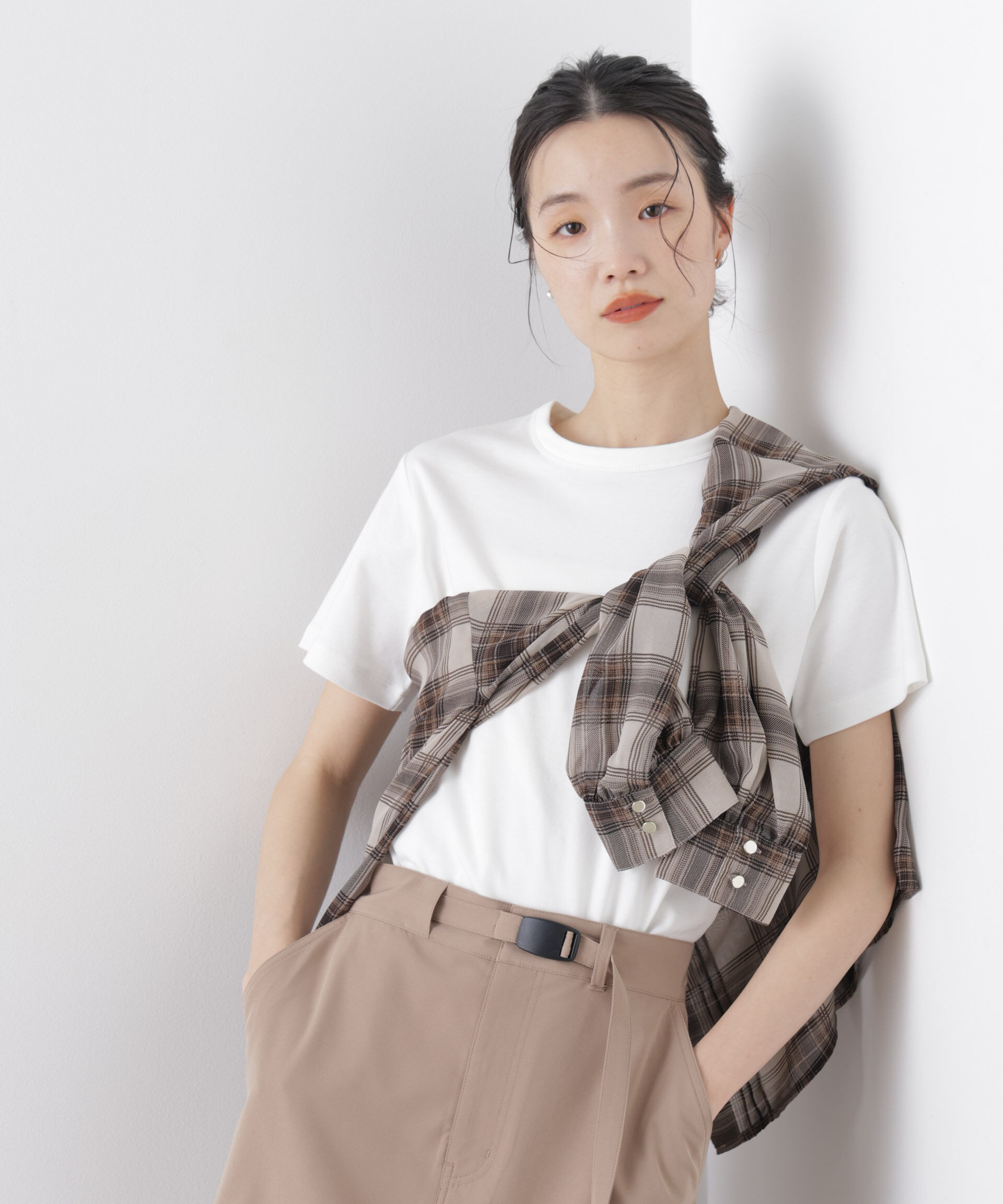 nano･universe「Repur加工 スムースシルケットクルーネックTシャツ」|Tシャツ・カットソー|