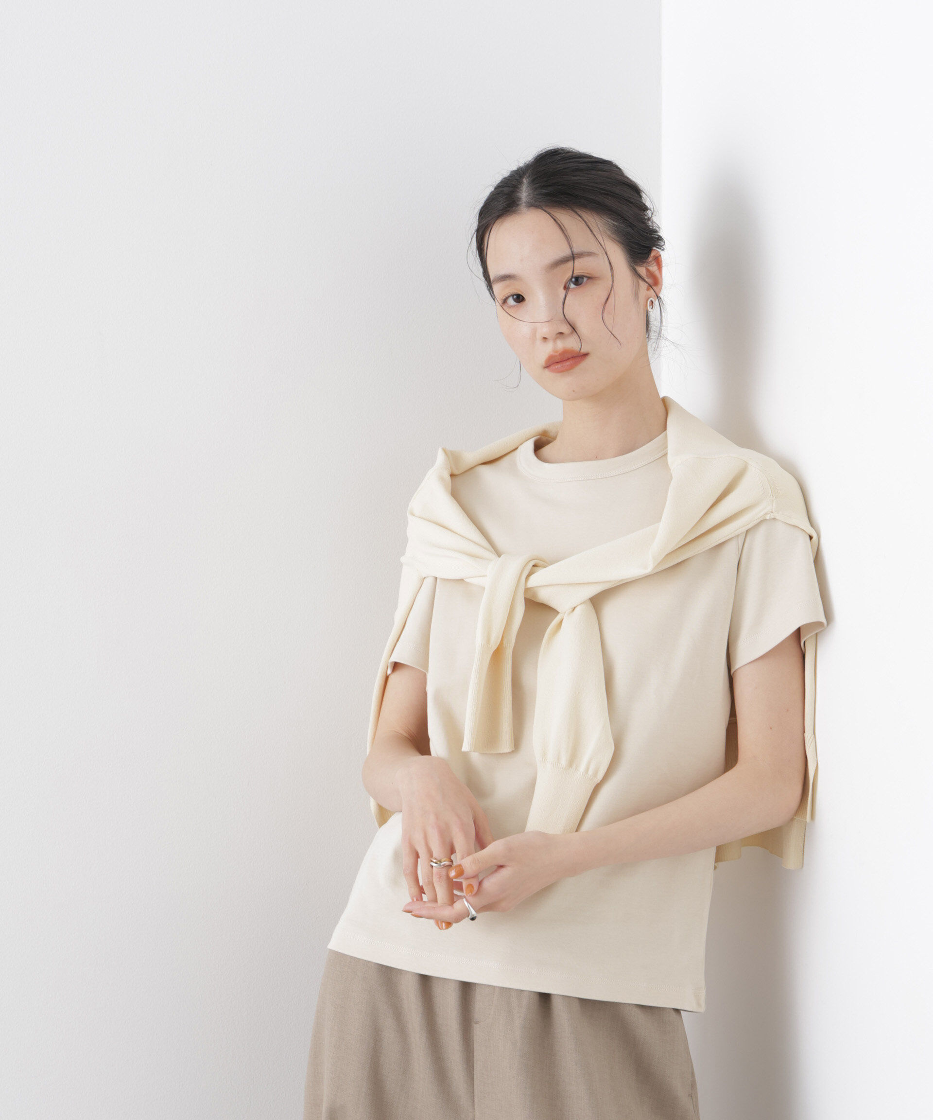 nano･universe「Repur加工 スムースシルケットクルーネックTシャツ」|Tシャツ・カットソー|