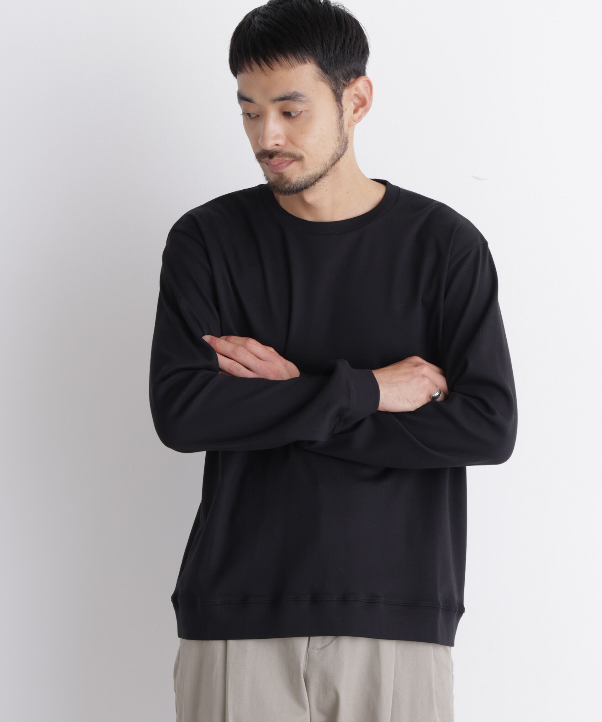 NANO universe「「FORMAL JERSEY」クルーネックカットソー長袖」|Tシャツ・カットソー|