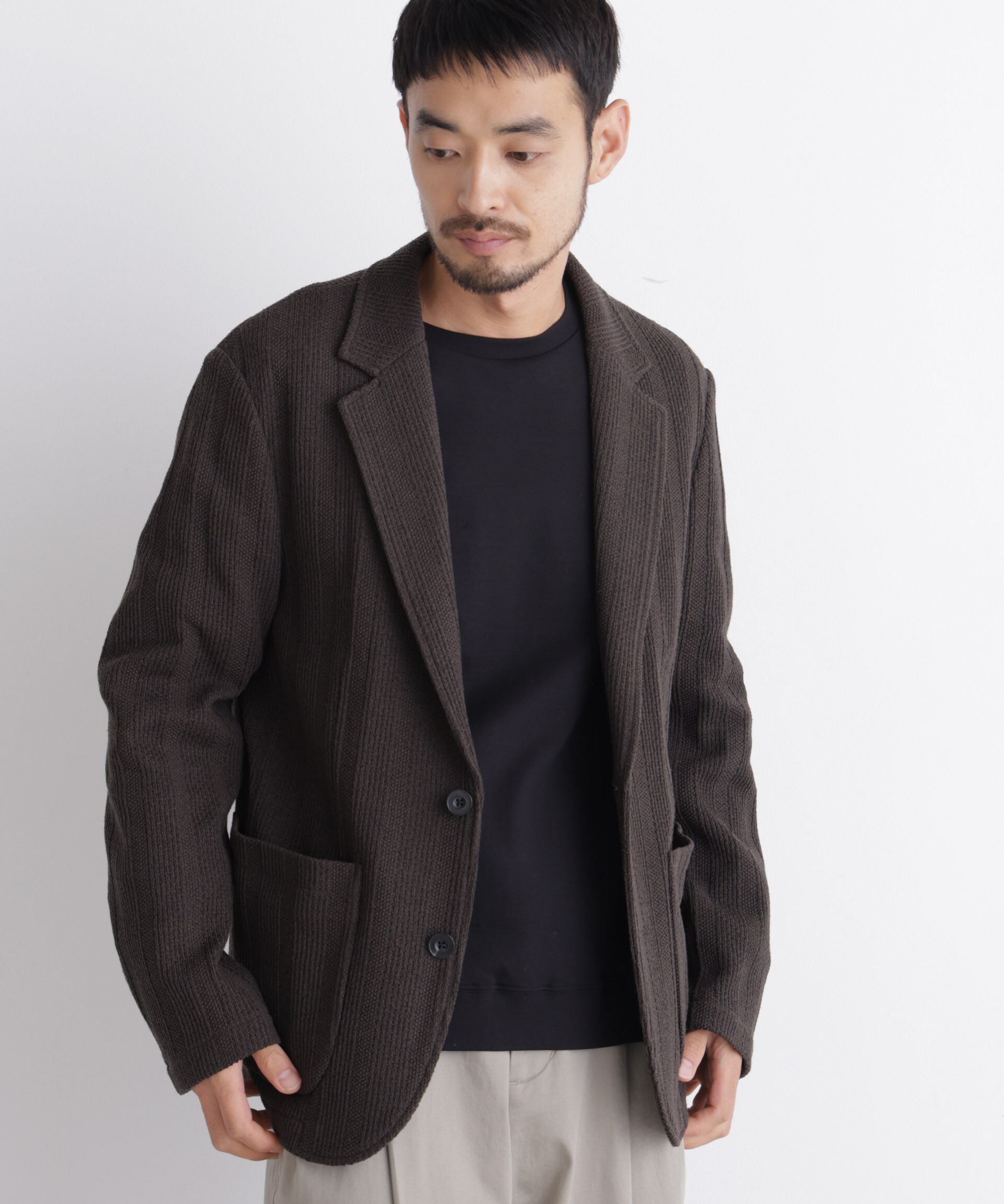 NANO universe「「FORMAL JERSEY」クルーネックカットソー長袖」|Tシャツ・カットソー|