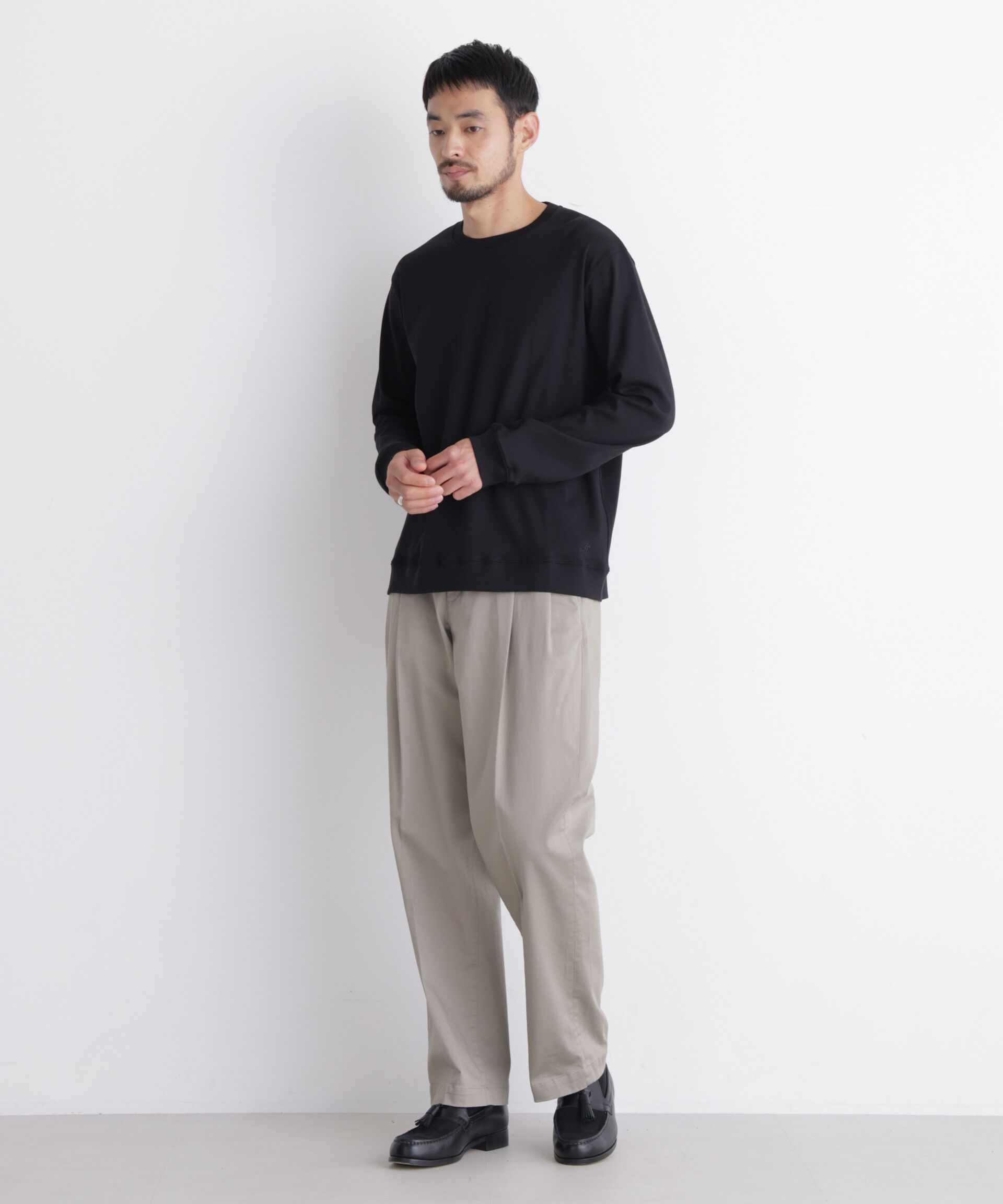 NANO universe「「FORMAL JERSEY」クルーネックカットソー長袖」|Tシャツ・カットソー|