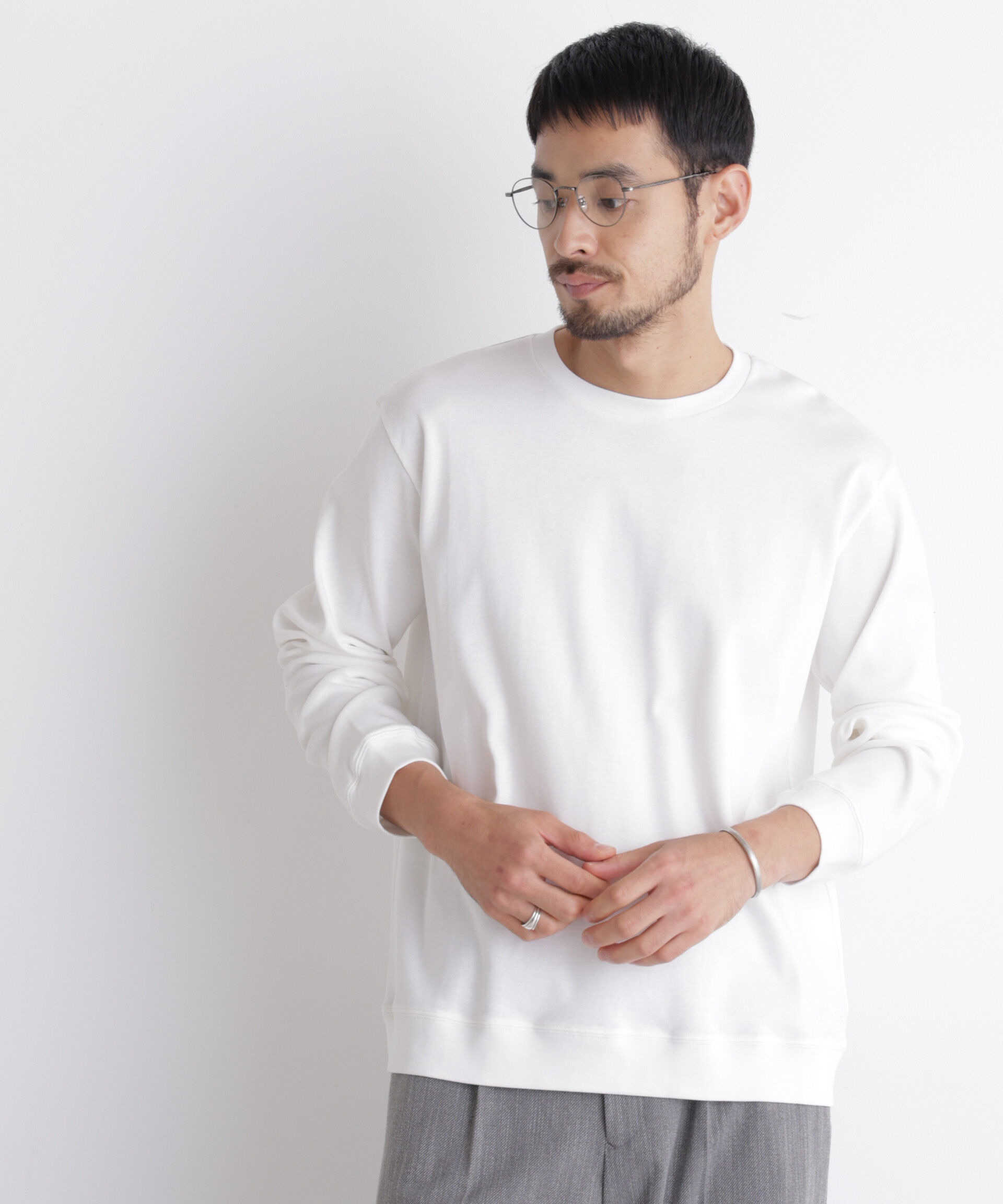 NANO universe「「FORMAL JERSEY」クルーネックカットソー長袖」|Tシャツ・カットソー|
