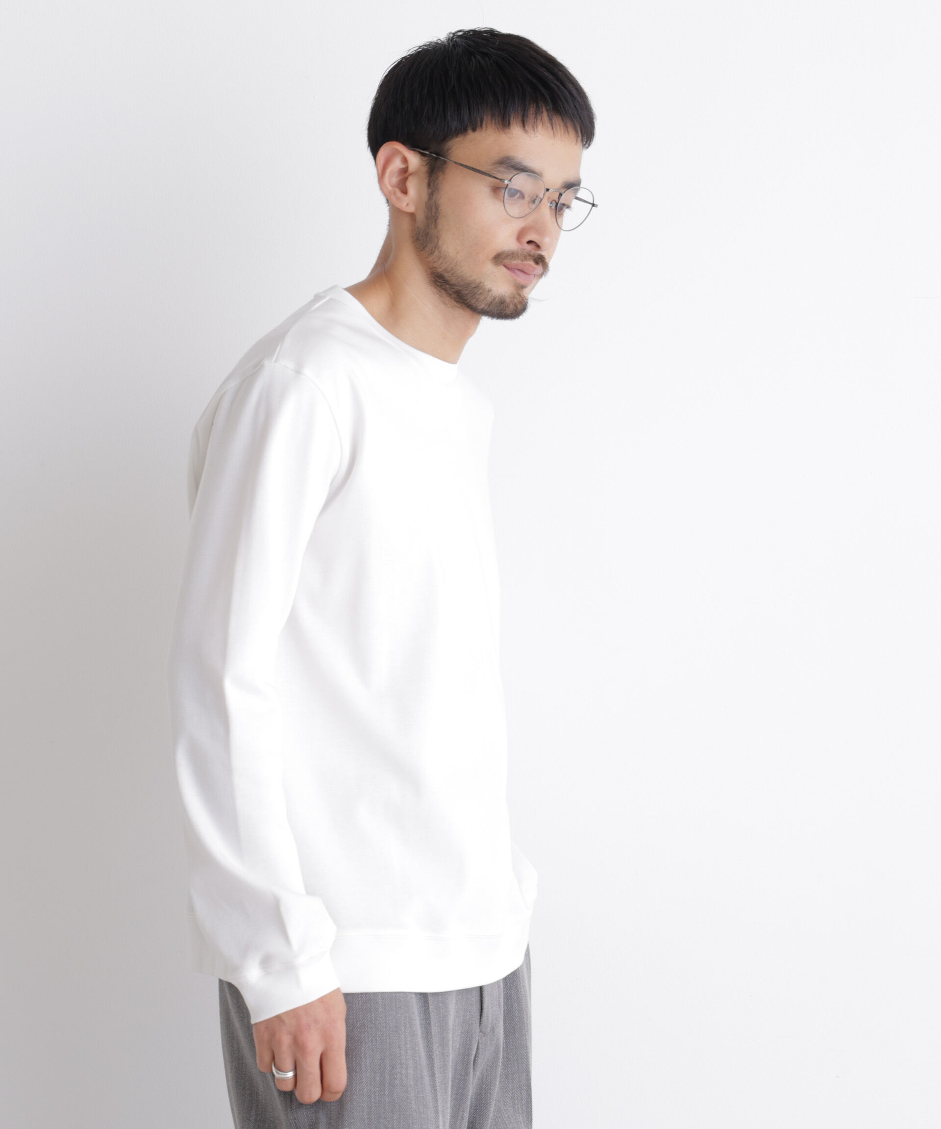 NANO universe「「FORMAL JERSEY」クルーネックカットソー長袖」|Tシャツ・カットソー|
