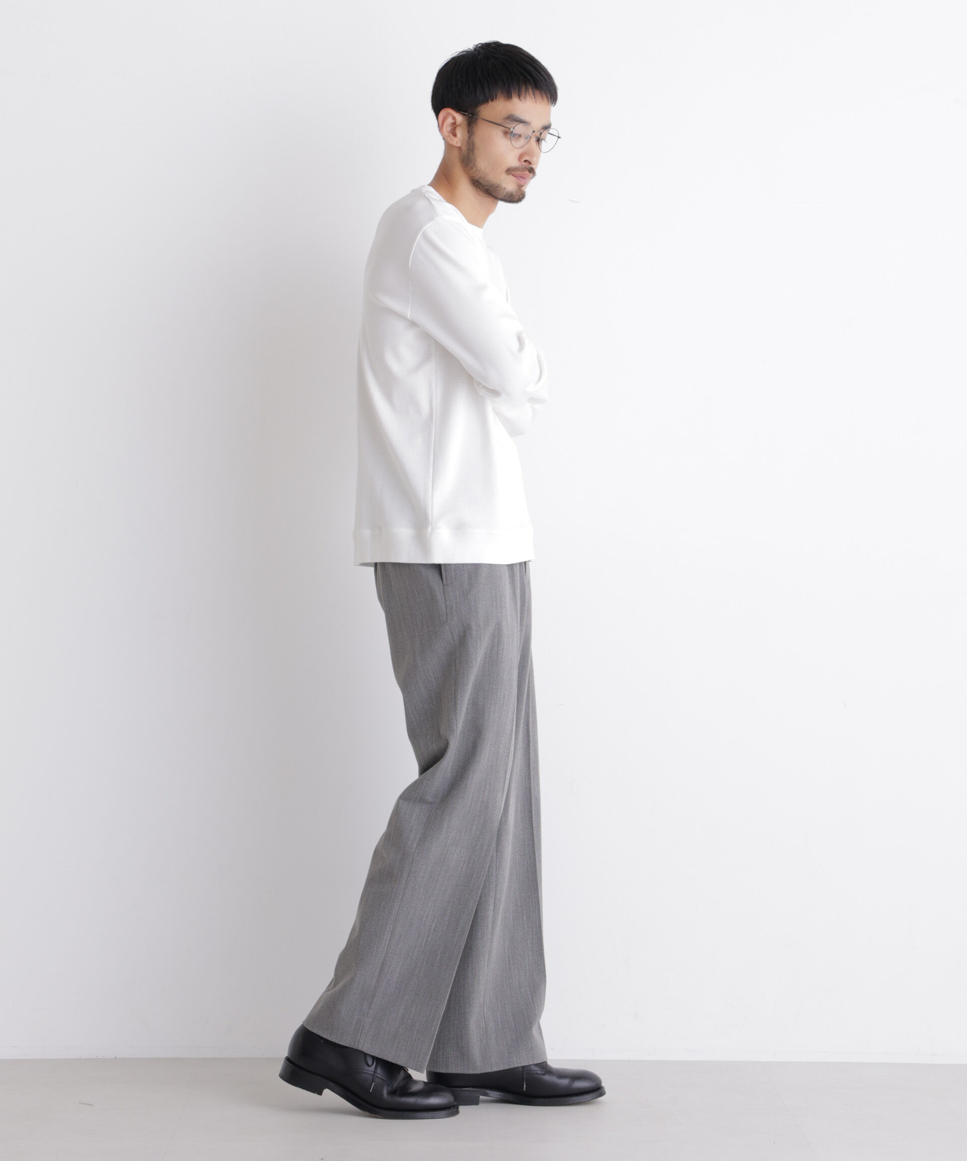 NANO universe「「FORMAL JERSEY」クルーネックカットソー長袖」|Tシャツ・カットソー|