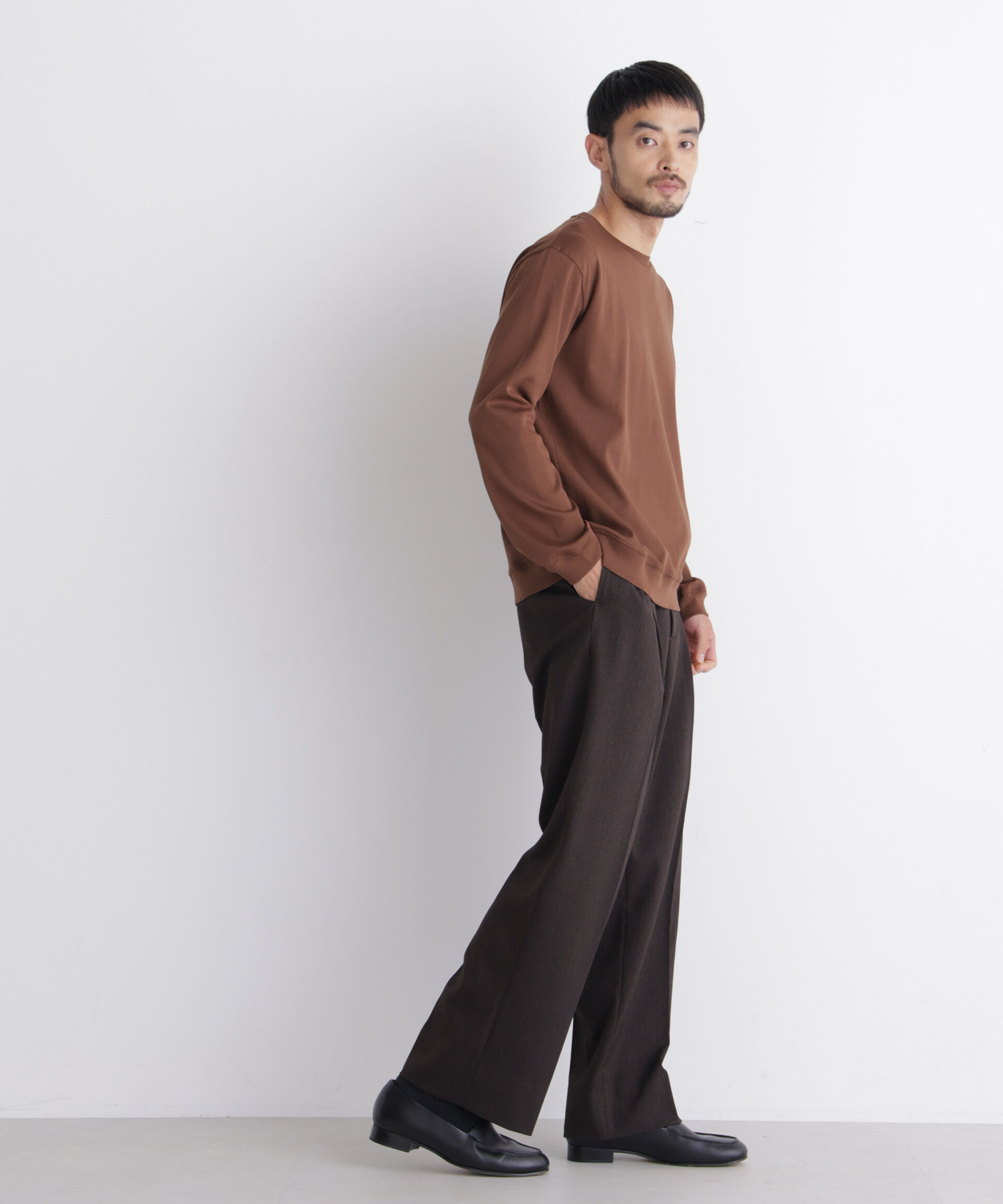 NANO universe「「FORMAL JERSEY」クルーネックカットソー長袖」|Tシャツ・カットソー|