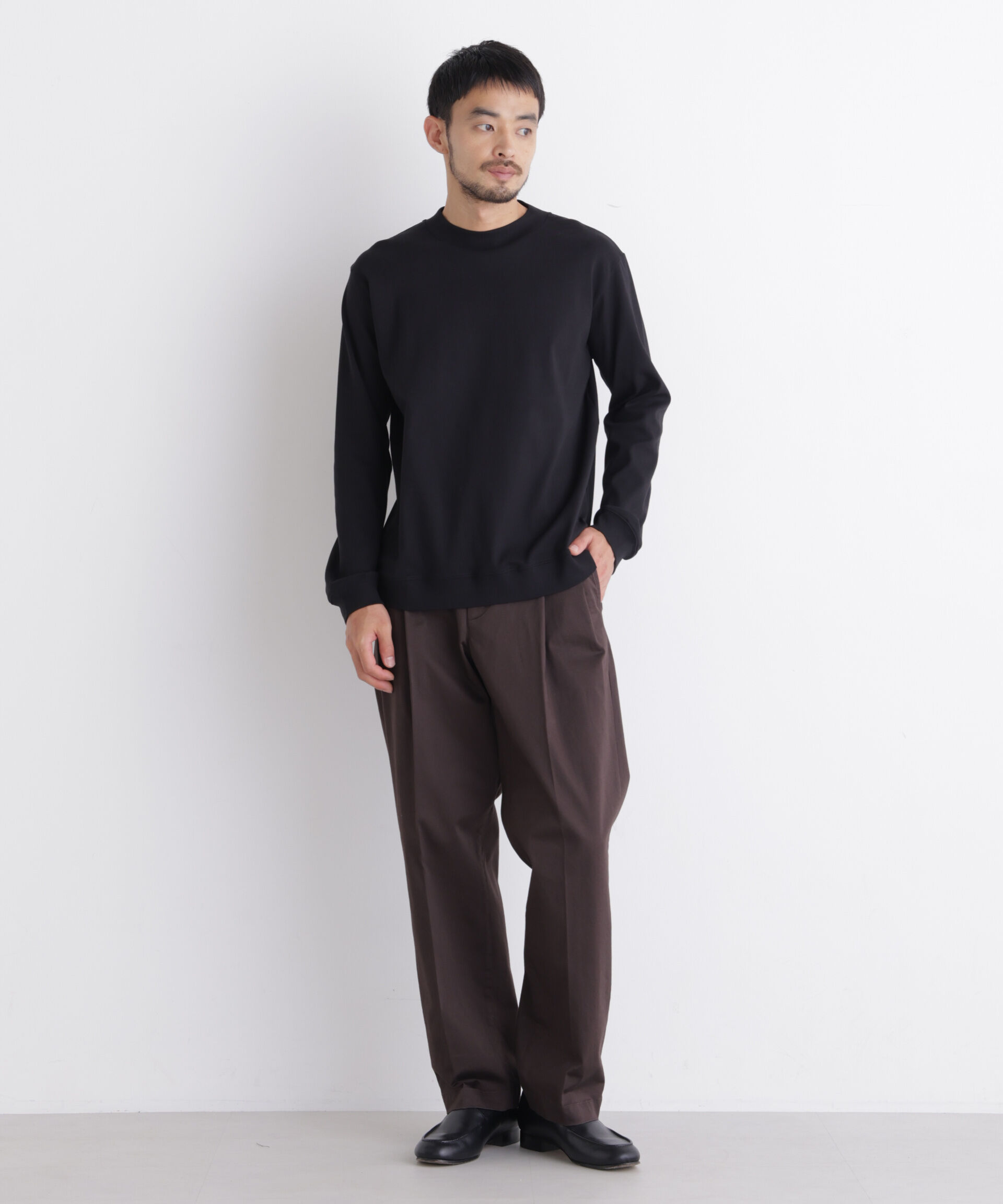 NANO universe「「FORMAL JERSEY」モックネックカットソー長袖」|Tシャツ・カットソー|