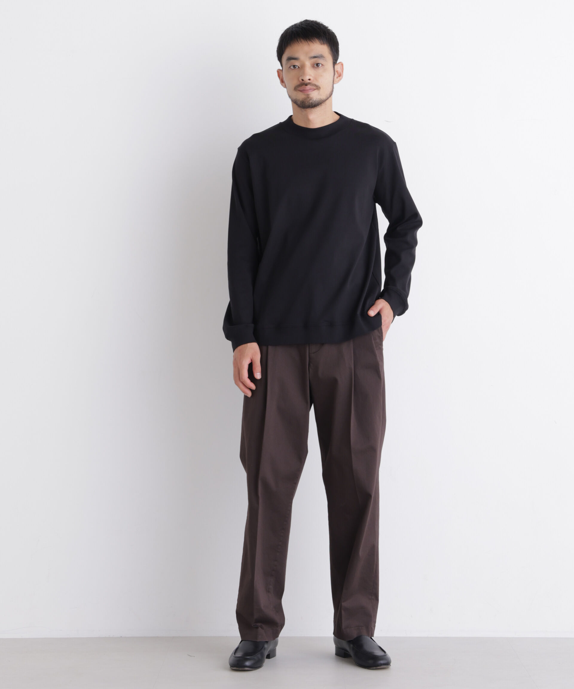 NANO universe「「FORMAL JERSEY」モックネックカットソー長袖」|Tシャツ・カットソー|