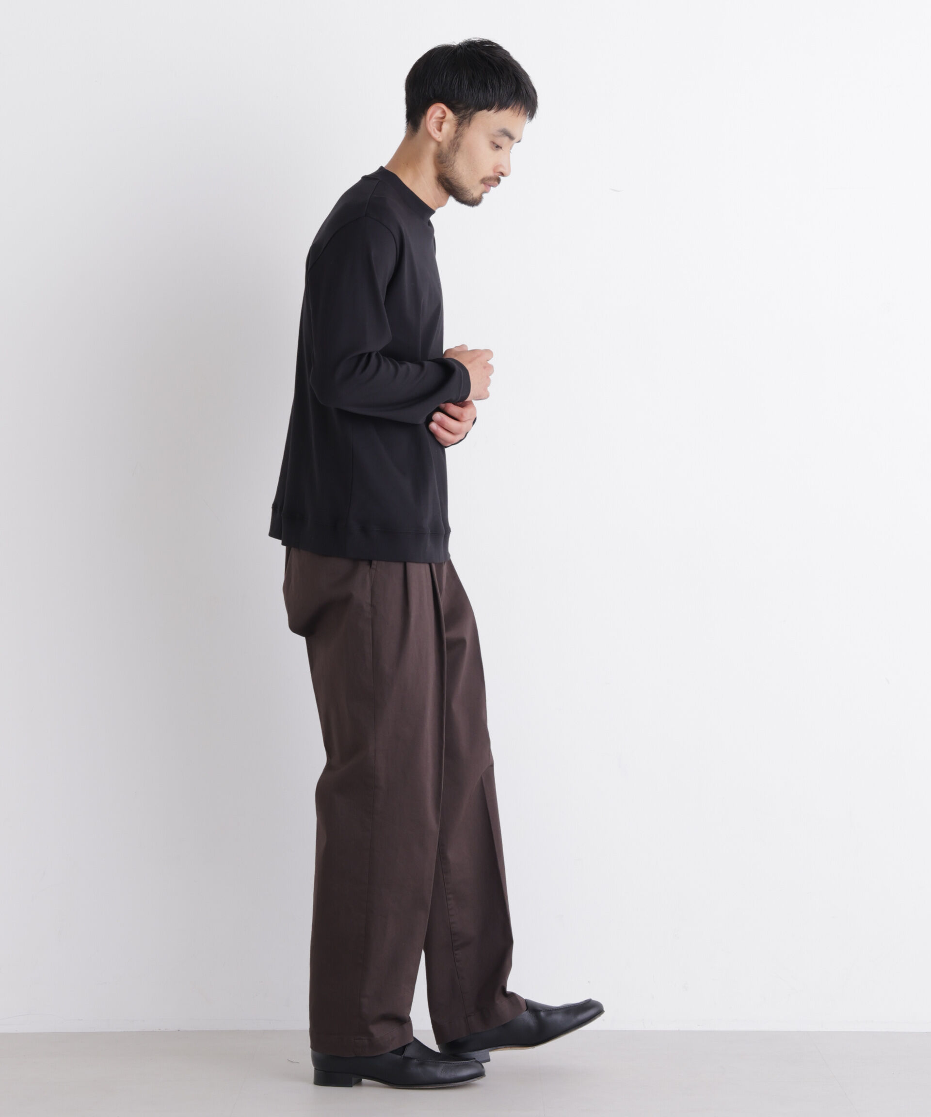 NANO universe「「FORMAL JERSEY」モックネックカットソー長袖」|Tシャツ・カットソー|