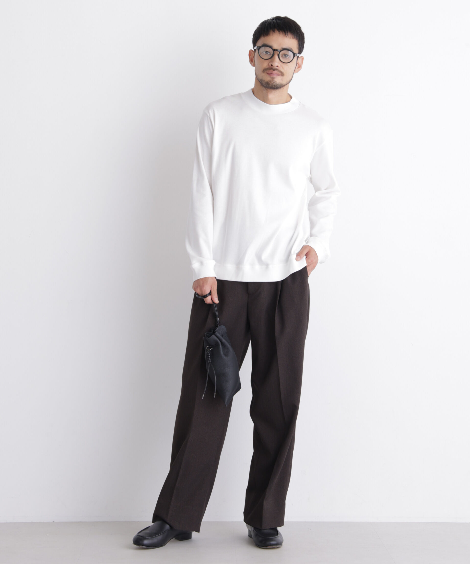 NANO universe「「FORMAL JERSEY」モックネックカットソー長袖」|Tシャツ・カットソー|