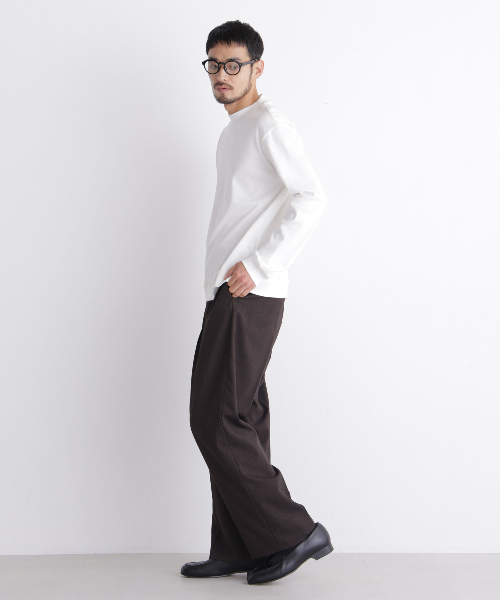 NANO universe「「FORMAL JERSEY」モックネックカットソー長袖」|Tシャツ・カットソー|