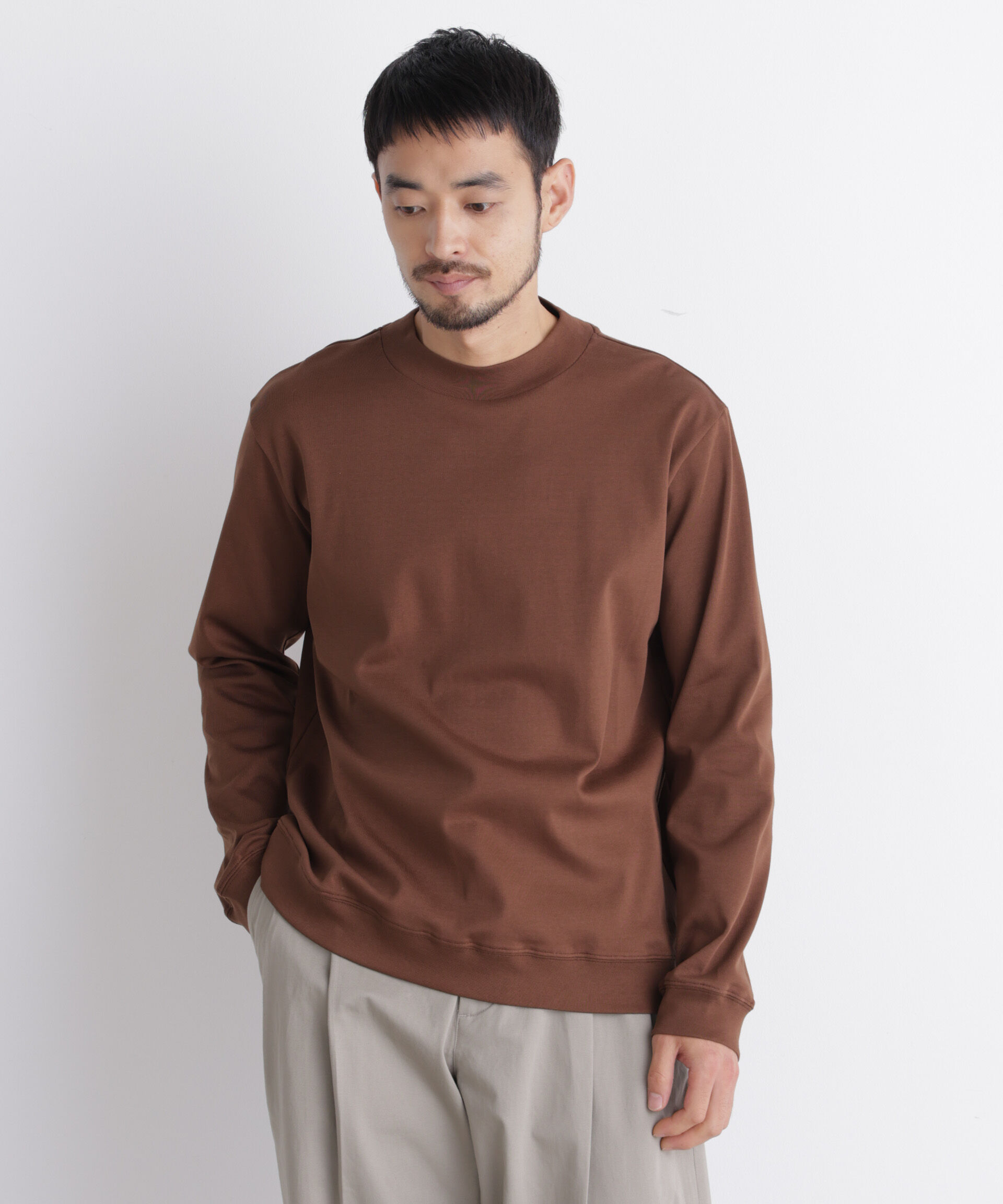 NANO universe「「FORMAL JERSEY」モックネックカットソー長袖」|Tシャツ・カットソー|