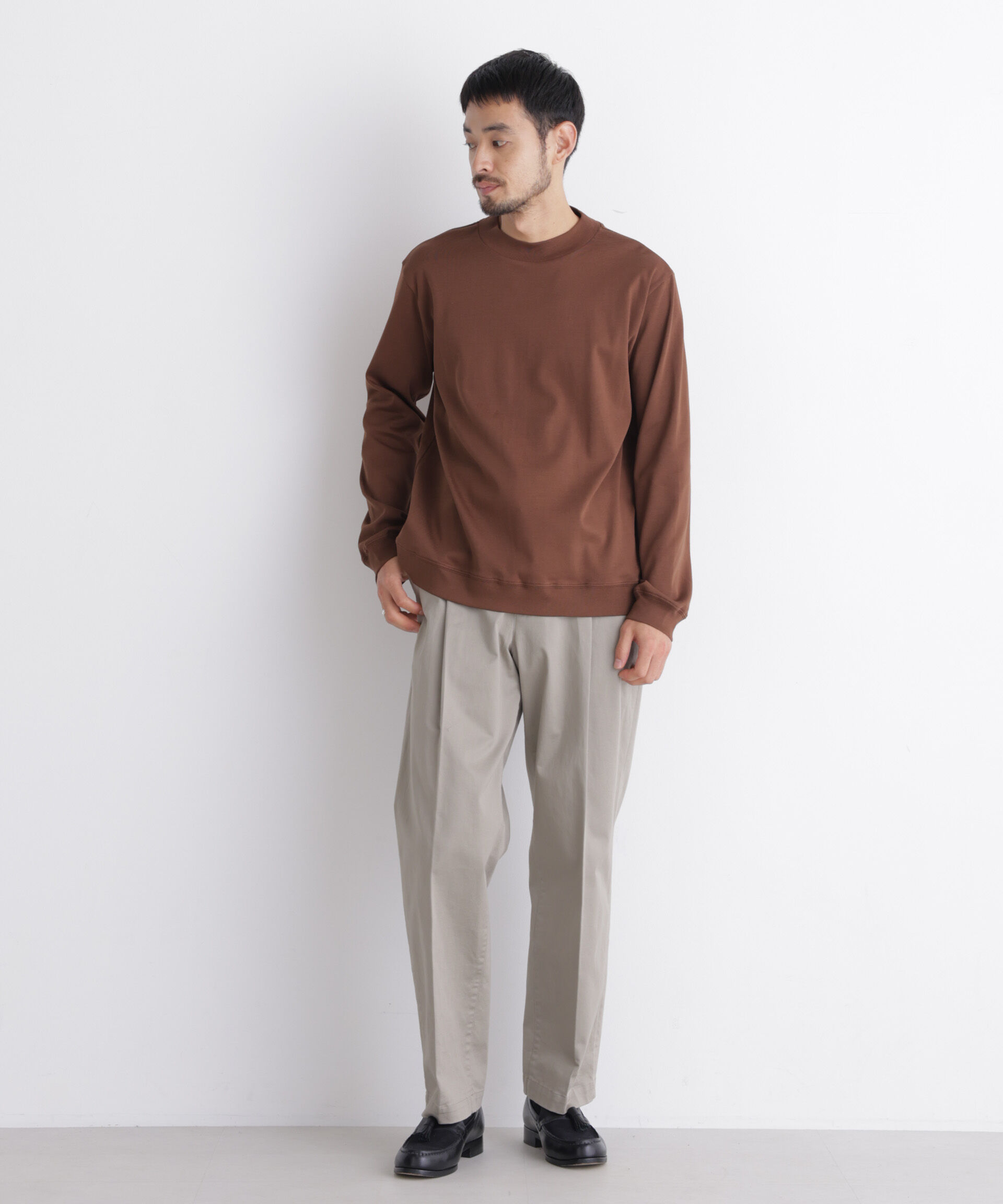 NANO universe「「FORMAL JERSEY」モックネックカットソー長袖」|Tシャツ・カットソー|