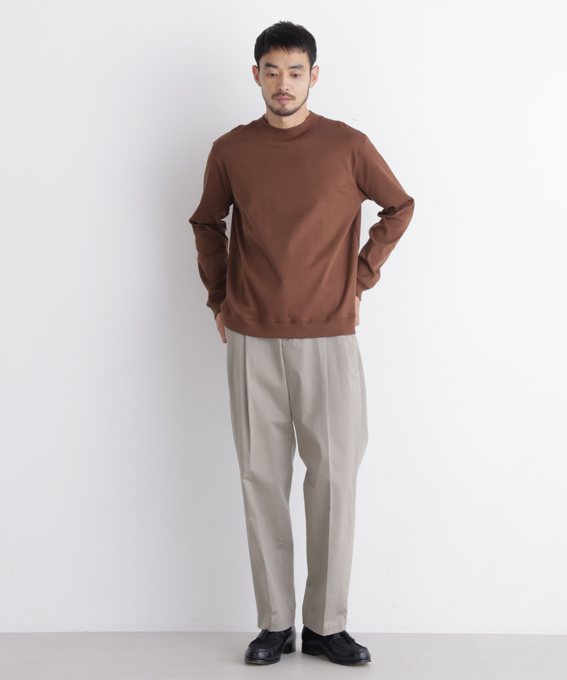 NANO universe「「FORMAL JERSEY」モックネックカットソー長袖」|Tシャツ・カットソー|