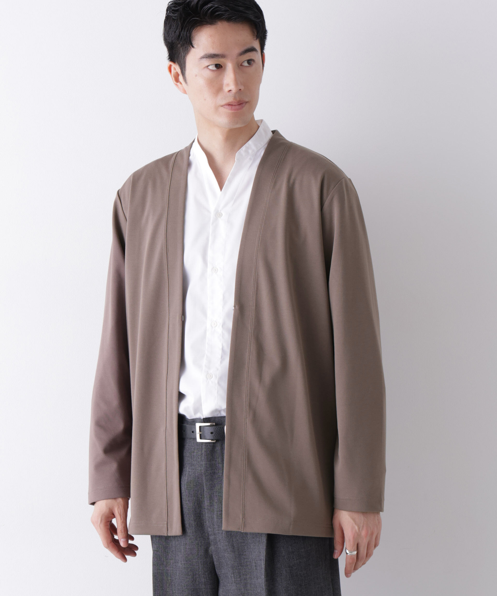 NANO universe「「モダンコンフォート」ダブルジャージー着流しカーディガン」|Tシャツ・カットソー|