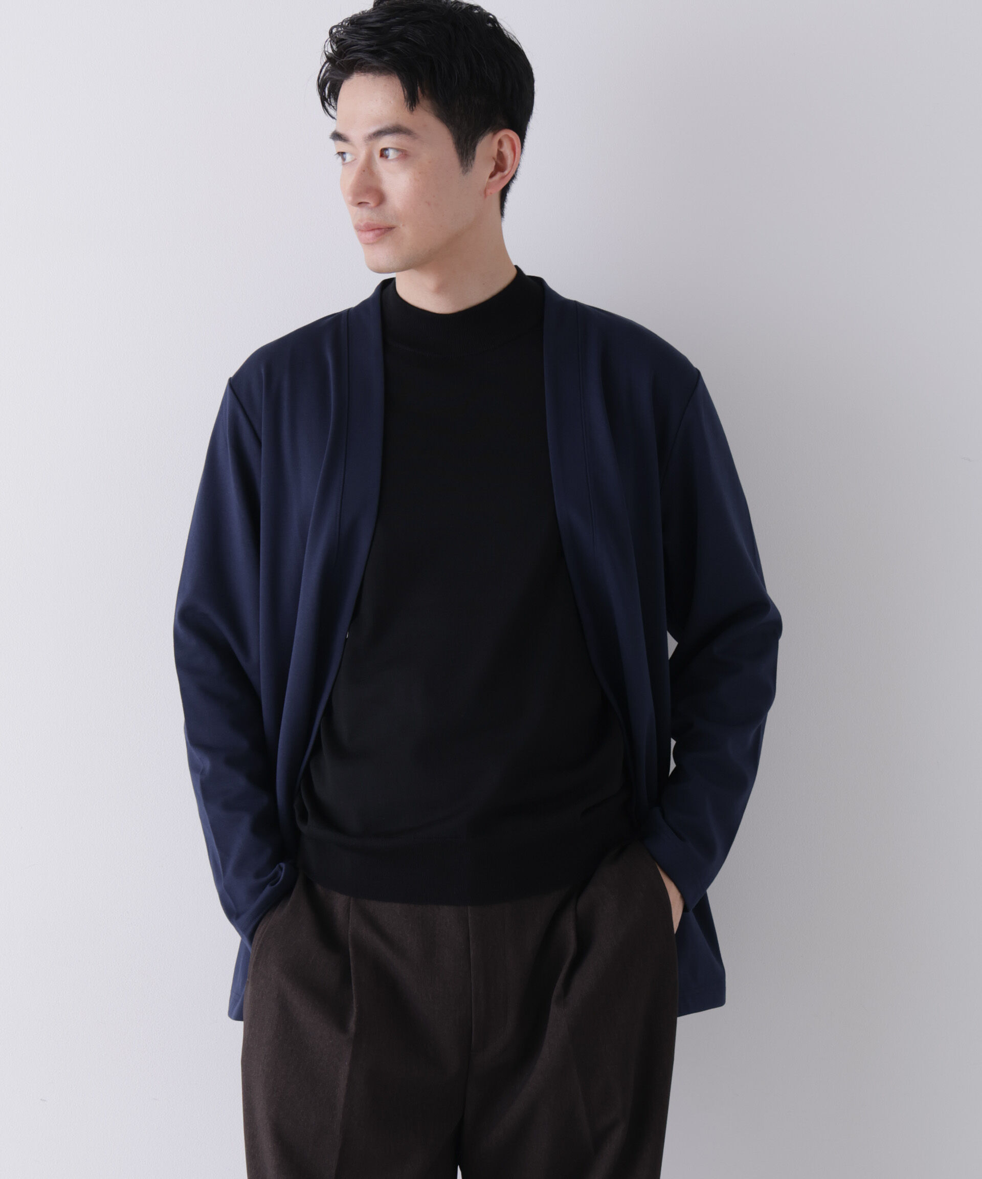 NANO universe「「モダンコンフォート」ダブルジャージー着流しカーディガン」|Tシャツ・カットソー|