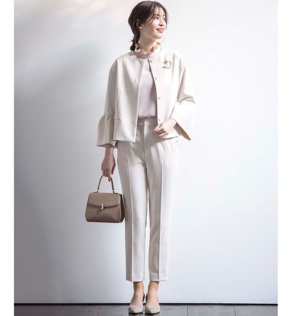 組曲「【KUMIKYOKU NAVY】コンフォータブルドレープ ジャケット」|ノーカラージャケット|