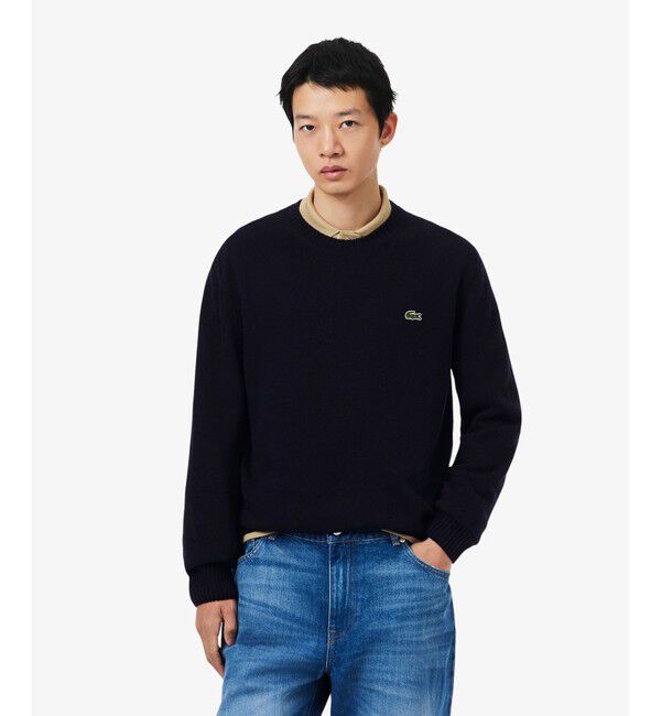 LACOSTE「エッセンシャルウールニットセーター」|ニット・セーター|ネイビー