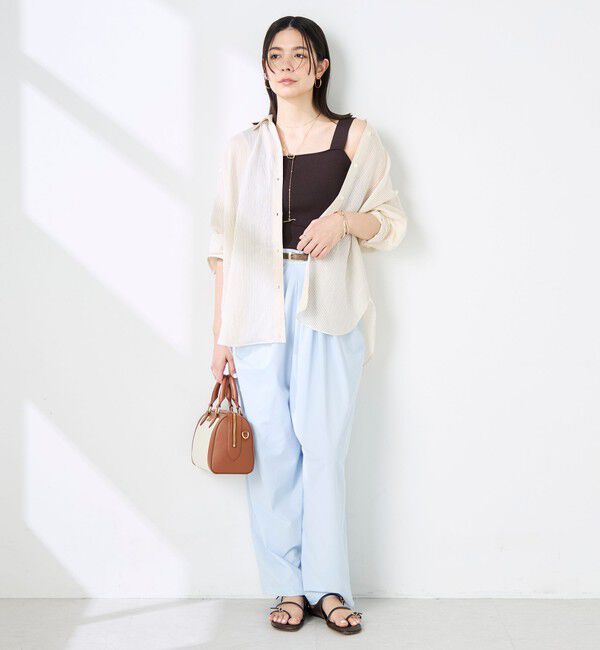 NOLLEY'S sophi「ウォッシャブルACARライトストライプ3WAYオーバーシャツ」|シャツ・ブラウス|