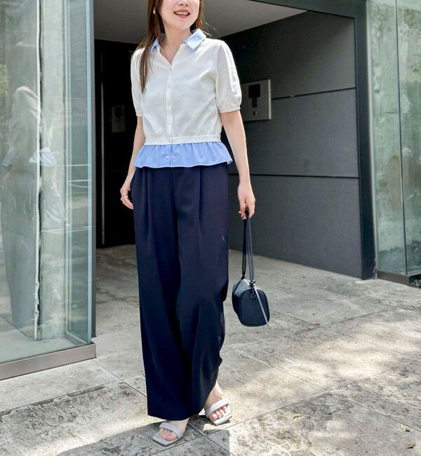 NOLLEY'S sophi「《セットアップ対応》NEW morisachiウォッシャブルツイルイージーワイドパンツ」|その他|